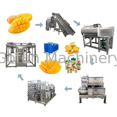 خط تصنيع عصير المانجو الصناعي من الفولاذ المقاوم للصدأ 1-10 طن / ساعة